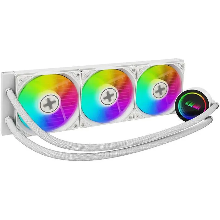 XILENCE - Watercooling LQ360G.ARGB White - Refroidissement tout-en-un à eau pour PC gaming - Ventilateurs ARGB PWM 120 mm x3 - Design métallique et finition blanche