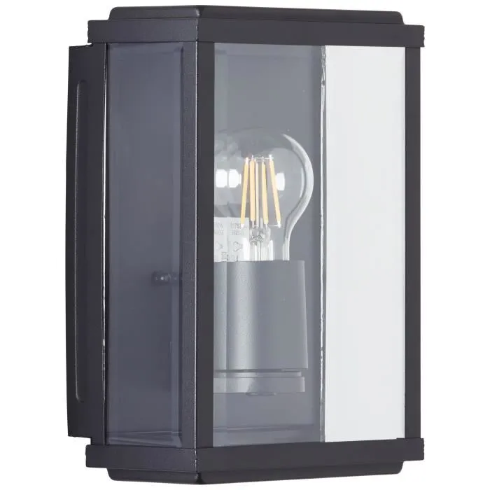 Brilliant Applique Murale Extérieure GAIA Noir Métal et Verre - Culot E27 1x60W - IP44 pour Extérieur Brilliant Applique Murale Extérieure GAIA Noir Métal et Verre - Culot E27 1x60W - IP44 pour Extérieur