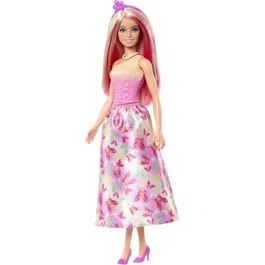 Barbie HRR08 Poupée Sirène avec Cheveux et Nageoire Colorés, Serre-tête, Multicolore, 3 Ans+