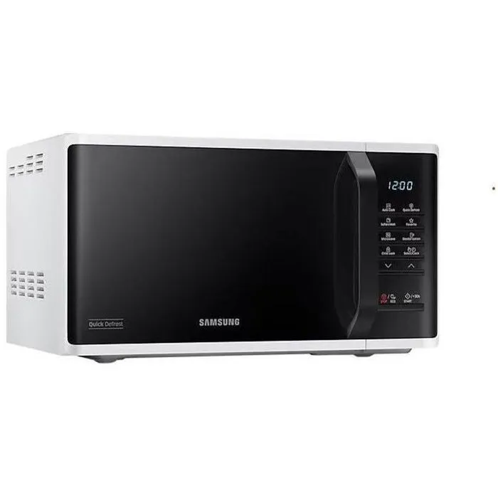 Samsung Micro-ondes Solo Blanc 23 L 800 W, Cavité Céramique Email, Quick Defrost, 28.8 cm
