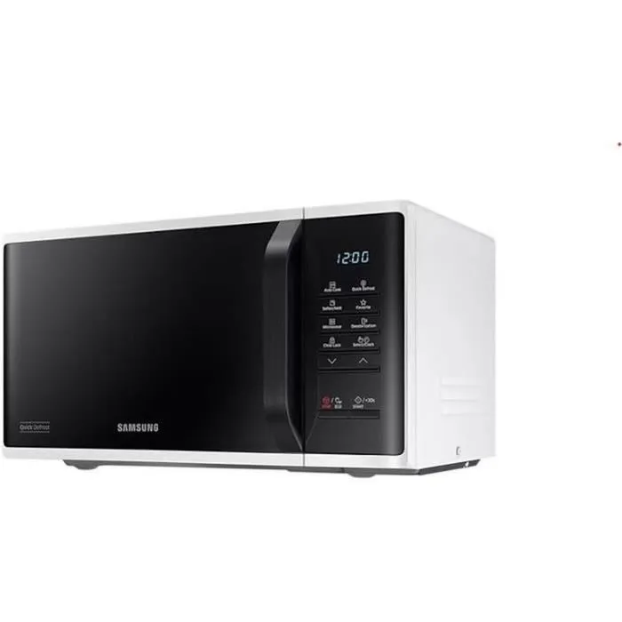 Samsung Micro-ondes Solo Blanc 23 L 800 W, Cavité Céramique Email, Quick Defrost, 28.8 cm