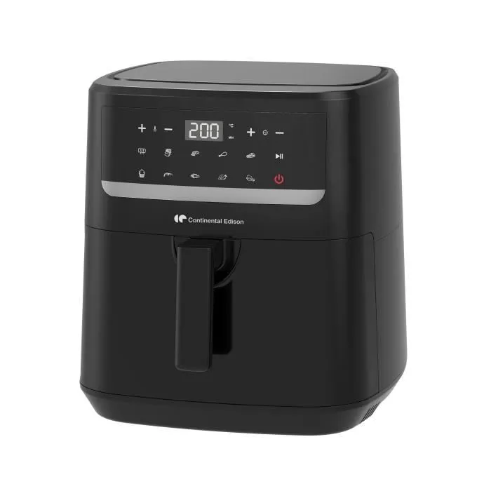 Continental Edison CEFR240092L Friteuse à air sans huile 9,2 L 1800 W Noire avec 10 programmes de cuisson et revêtement antiadhésif Continental Edison CEFR240092L Friteuse à air sans huile 9,2 L 1800 W Noire avec 10 programmes de cuisson et revêtement antiadhésif