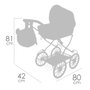 Decuevas Poussette de poupée pliable Koala avec sac à dos pour poupées jusqu'à 48 cm, 42x80x81 cm, métal et plastique