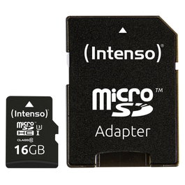 Intenso Carte mémoire microSDXC Professionnelle V30 16 Go avec adaptateur SD