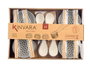 Kinvara Set de 12 pièces pour sushi blanc céramique et bambou 37x7x25cm (Set de 6)