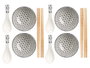 Kinvara Set de 12 pièces pour sushi blanc céramique et bambou 37x7x25cm (Set de 6)
