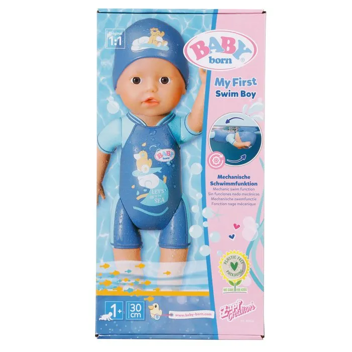 Baby Born - Poupée de bain Swim Boy 30 cm - Nage sans piles - Bras articulés - Pour enfants dès 1 an