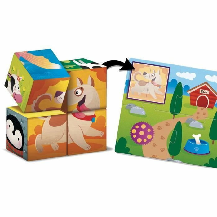 Lisciani Giochi Montessori Baby Bois - Jeu éducatif 2-en-1 Cubes et logique