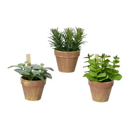 Everlands Plante Artificielle en Plastique avec Pot, Ø15 x 17 cm, Exposition de 12 Pièces