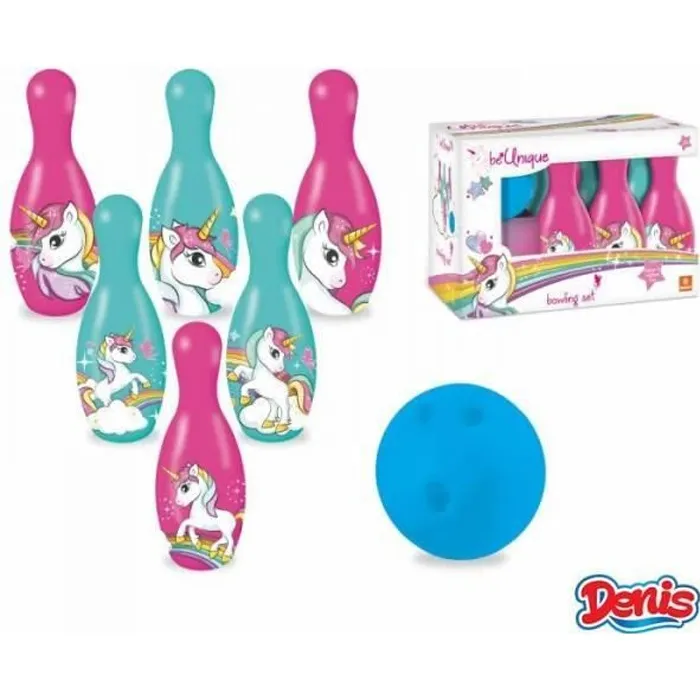 MONDO Coffret de bowling licorne avec 6 quilles et 1 boule - Quilles de 19 cm MONDO Coffret de bowling licorne avec 6 quilles et 1 boule - Quilles de 19 cm