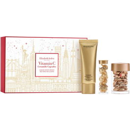 Elizabeth Arden Set Kit Soins Visage Ceramide: Crème Nettoyante 50 ml, Capsules Sérums Restaurateur Vitamine C 30 pcs et Hydratant Acide Hyaluronique 14 pcs
