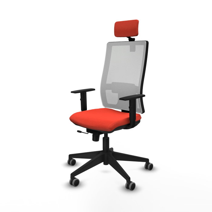 Piqueras y Crespo Chaise de Bureau Horna avec Appui-tête et Mécanisme Sincro/Traslack, Orange foncé/Blanc