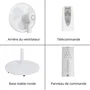 Oceanic Ventilateur de pied 44 cm, 45 W, 3 vitesses, oscillant et inclinable, avec télécommande, minuterie et réglable en hauteur, blanc