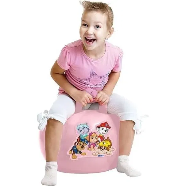 Lexibook Balle sauteuse gonflable Pat' Patrouille rose avec poignées - 45 cm - Pour enfant dès 3 ans - Développe la motricité - Pompe à main incluse