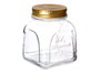 Pasabahce Pot Homemade 500 ml en Verre Transparent avec Couvercle Métal Doré 9x11x9 cm (Set de 24)