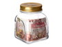 Pasabahce Pot Homemade 500 ml en Verre Transparent avec Couvercle Métal Doré 9x11x9 cm (Set de 24)
