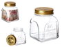 Pasabahce Pot Homemade 500 ml en Verre Transparent avec Couvercle Métal Doré 9x11x9 cm (Set de 24)