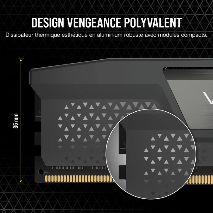 Corsair Vengeance DDR5 32 Go (2 x 16 Go) 6400 MT/s CL36 - Gris