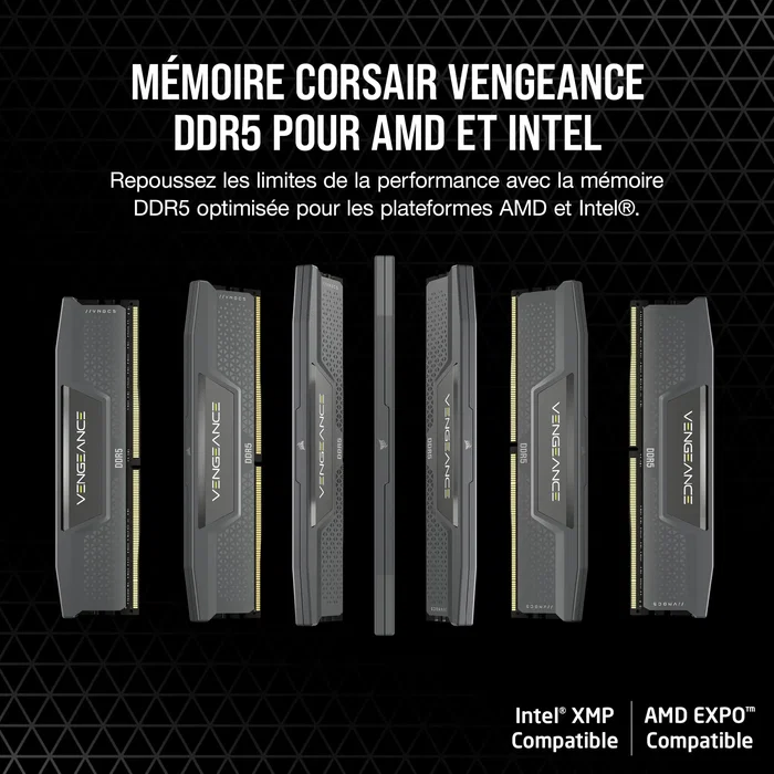 Corsair Vengeance DDR5 32 Go (2 x 16 Go) 6400 MT/s CL36 - Gris