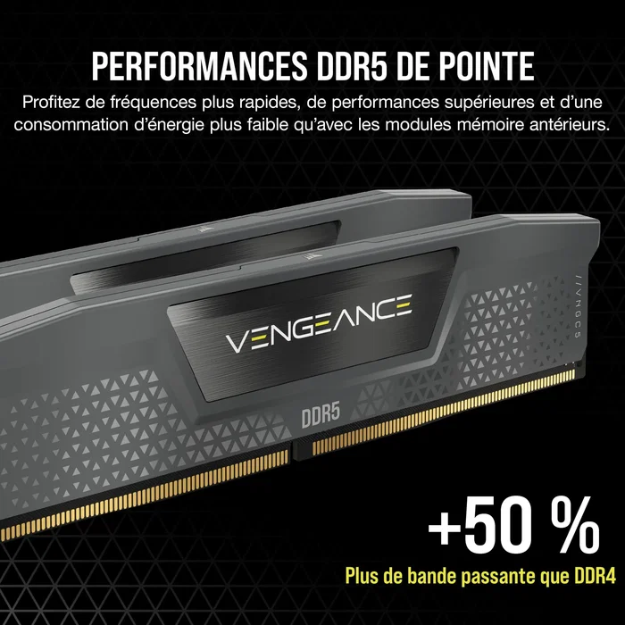 Corsair Vengeance DDR5 32 Go (2 x 16 Go) 6400 MT/s CL36 - Gris