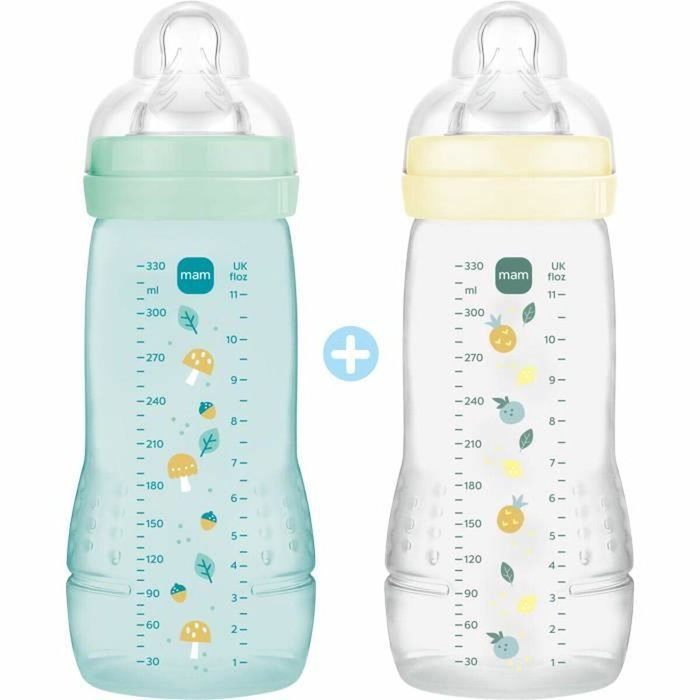 MAM Lot de 2 Biberons Easy Active 330 ml Ice + Pearl