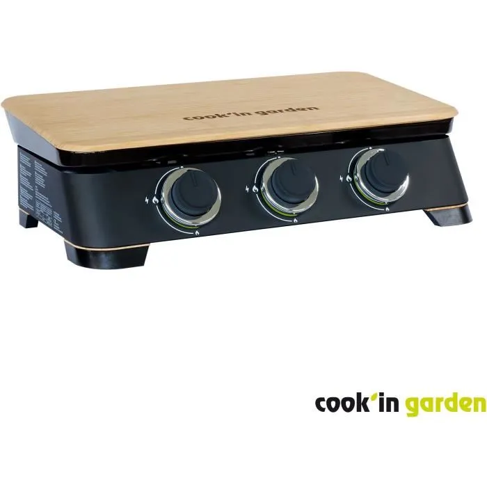 Cook'In Garden Plancha gaz DUNE 70 - 3 feux - 6 kW - L 68,5x47x20cm - Surface cuisson : L 66,5x36,5cm - Noir Cook'In Garden Plancha gaz DUNE 70 - 3 feux - 6 kW - L 68,5x47x20cm - Surface cuisson : L 66,5x36,5cm - Noir