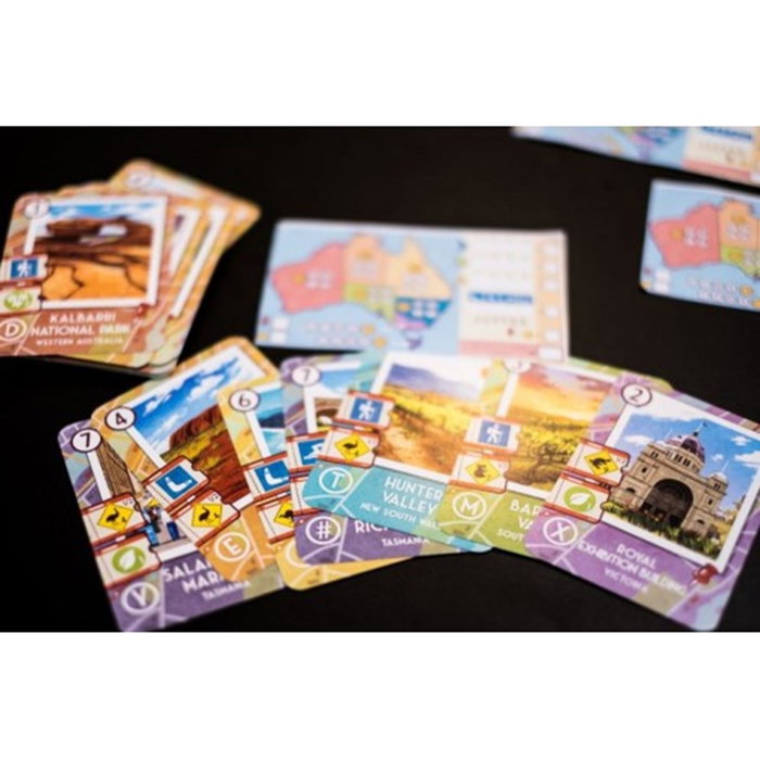 Jeu de Société Boomerang Australia PEGI 8 - Voyage en Australie, Jeu de Cartes Familial 2-4 Joueurs, 30 Minutes