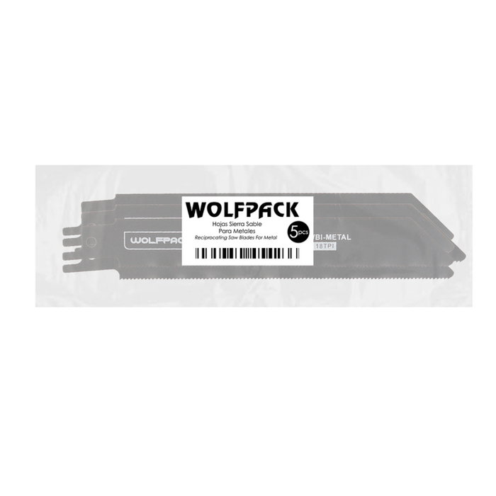 WOLFPACK LINEA PROFESIONAL Lames de scie sabre métal 152mm - 18T (Lot de 5)
