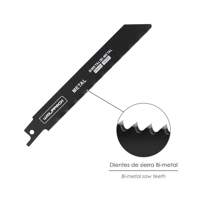 WOLFPACK LINEA PROFESIONAL Lames de scie sabre métal 152mm - 18T (Lot de 5)
