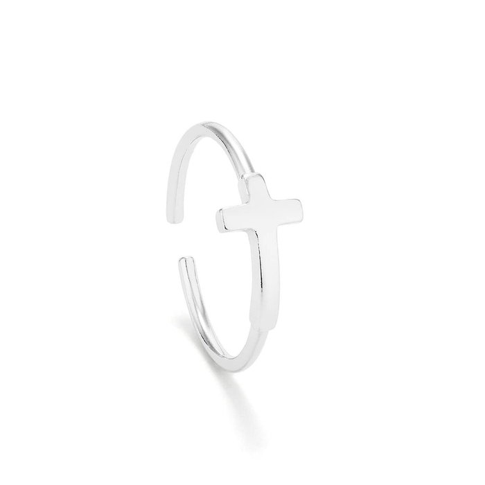 Radiant Anillo Cruz Silver BASICS Taille 53