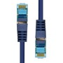 ProXtend Câble Ethernet CAT6A S/FTP Cuivre Pur 99,9% LSZH, Blindé, 75cm, Bleu, Connecteur Or 50µ, PoE+