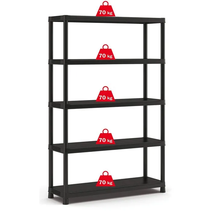 Keter Étagère 5 Tablettes avec Renfort Charge Lourde 120 x 40 x 187 cm Keter Étagère 5 Tablettes avec Renfort Charge Lourde 120 x 40 x 187 cm