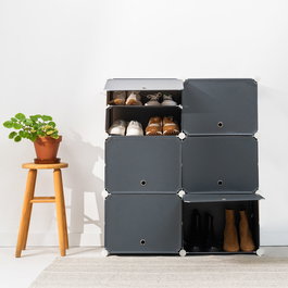 Rangement Modulaire Portable pour Chaussures InnovaGoods Gris 36 paires