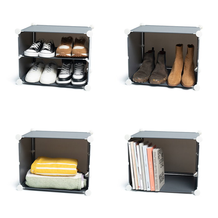 Rangement Modulaire Portable pour Chaussures InnovaGoods Gris 36 paires