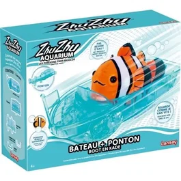 Lansay - Univers Miniature Zhu Zhu Aquarium 51002 - Bateau et Ponton pour Poisson Jouet - Véhicule Aquatique et Rampe de Lancement