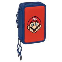 Safta Plumier triple 37 pièces Super Mario Mamma Mia 12.5x19.5x5.5 cm pour enfants à partir de 36 mois