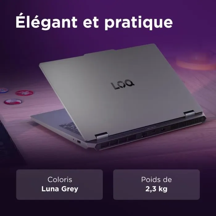 Lenovo LOQ Essential 15IRX11 - PC Portable Gamer 15,6" FHD 144 Hz - Intel Core i5-13450HX, NVIDIA GeForce RTX 5050 6 Go, 16 Go RAM, 512 Go SSD - Clavier AZERTY (Sans Windows)