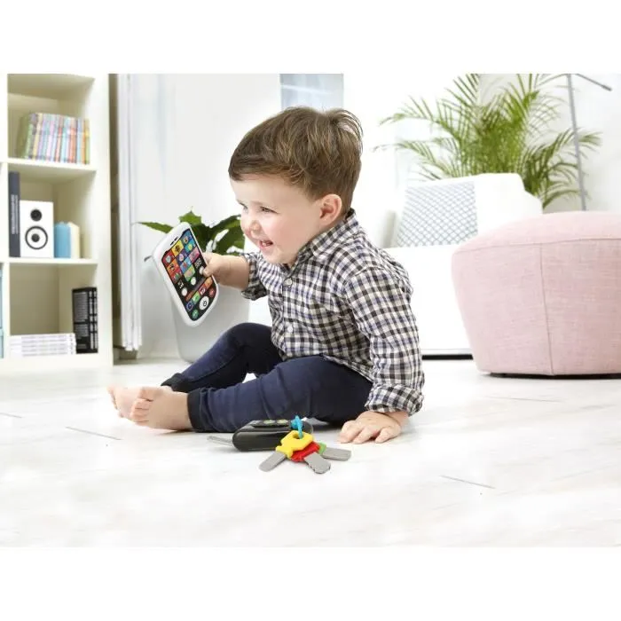 KD Mon Duo Smartphone et Clés Jouet Bébé - Apprentissage des Animaux, Chiffres et Couleurs - Jouet Éducatif et Imitation