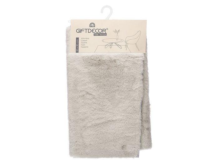 Giftdecor Tapis Rabbit 50x80 cm Gris Clair en Polyester (Set de 6)