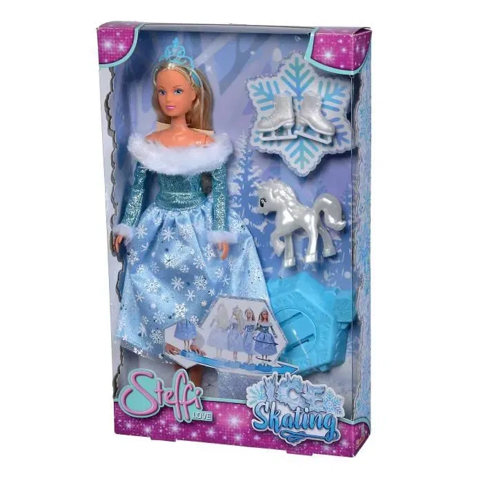 Silvertorn Steffi Love SL PATINAGE - Poupée Patinage sur Glace 29 cm, Robe à Flocons de Neige Pailletée Bleue avec Couronne et Licorne Nacrée Silvertorn Steffi Love SL PATINAGE - Poupée Patinage sur Glace 29 cm, Robe à Flocons de Neige Pailletée Bleue avec Couronne et Licorne Nacrée
