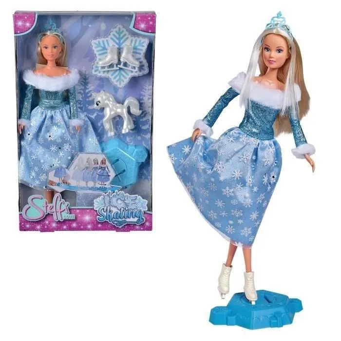 Silvertorn Steffi Love SL PATINAGE - Poupée Patinage sur Glace 29 cm, Robe à Flocons de Neige Pailletée Bleue avec Couronne et Licorne Nacrée Silvertorn Steffi Love SL PATINAGE - Poupée Patinage sur Glace 29 cm, Robe à Flocons de Neige Pailletée Bleue avec Couronne et Licorne Nacrée