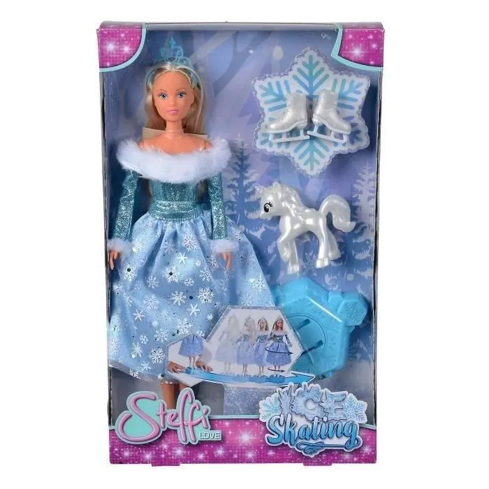 Silvertorn Steffi Love SL PATINAGE - Poupée Patinage sur Glace 29 cm, Robe à Flocons de Neige Pailletée Bleue avec Couronne et Licorne Nacrée Silvertorn Steffi Love SL PATINAGE - Poupée Patinage sur Glace 29 cm, Robe à Flocons de Neige Pailletée Bleue avec Couronne et Licorne Nacrée