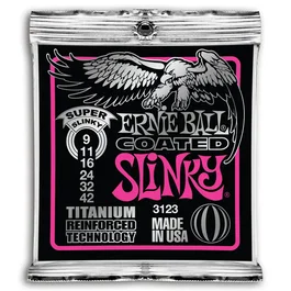 ERNIE BALL Jeu de cordes électrique Slinky Coated Super Titanium 9-42