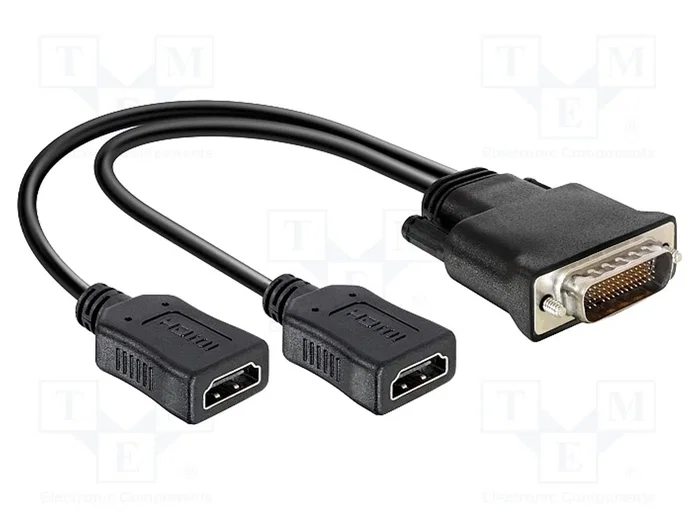 DELOCK Adaptateur DMS-59 vers 2x HDMI, 0,25m, noir DELOCK Adaptateur DMS-59 vers 2x HDMI, 0,25m, noir