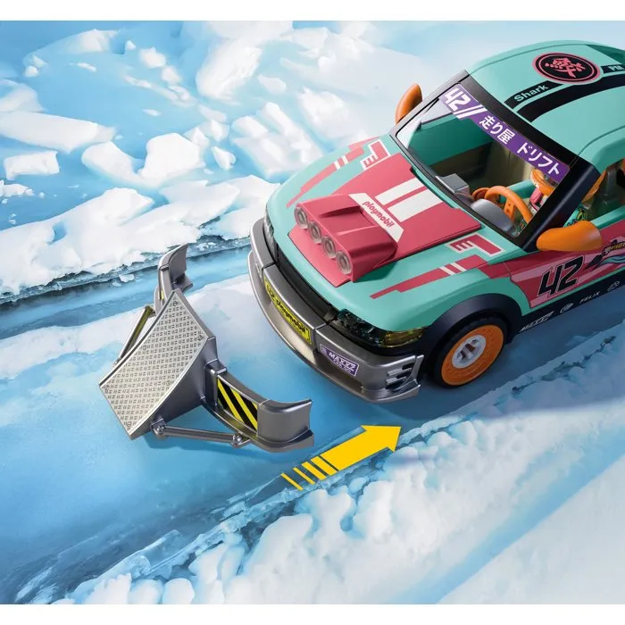 Playmobil 72062 - Voiture de Rallye, Véhicule de Course avec 68 Pièces, Jouet de Construction dès 4 Ans