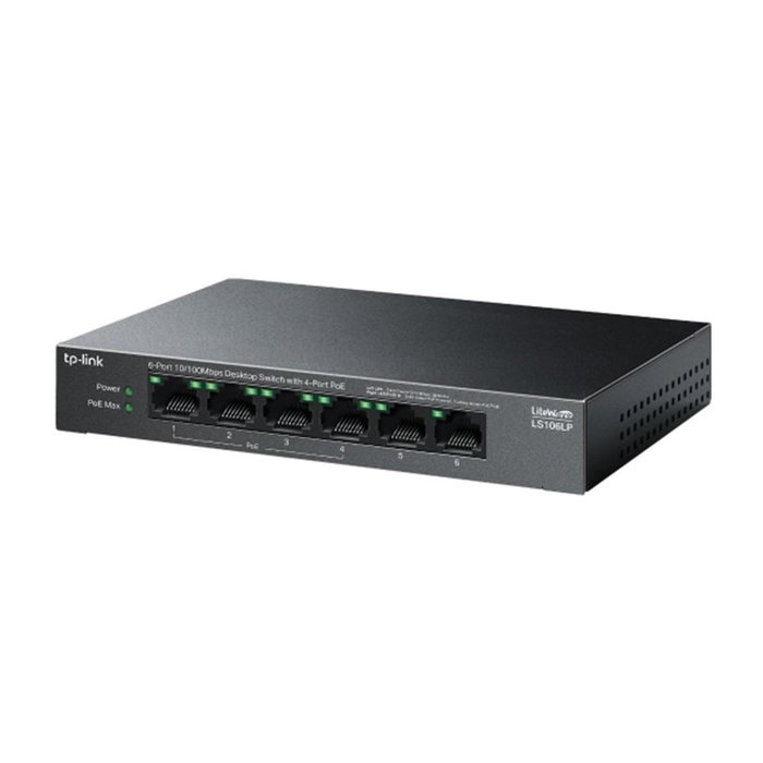 TP-Link LS106LP Switch 6 ports 10/100 Mbps avec 4 ports PoE 41 W, Plug and Play, silencieux, montage mural