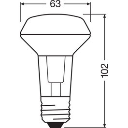 Ledvance/Osram Ampoule LED R63 E27 2.6W 210Lm 2700K 36º IP20