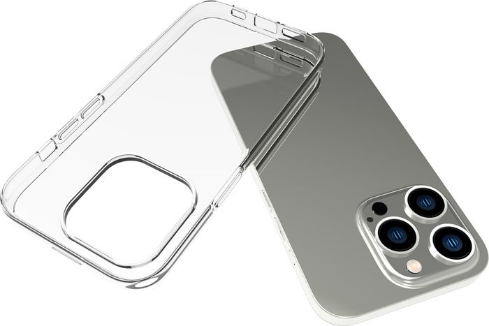 eSTUFF Coque iPhone 14 Pro INFINITE VIENNA en TPU 100% recyclé - Protection antichoc et anti-rayures - Transparente et anti-jaunissement
