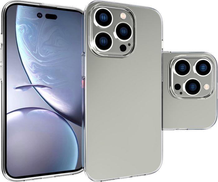 eSTUFF Coque iPhone 14 Pro INFINITE VIENNA en TPU 100% recyclé - Protection antichoc et anti-rayures - Transparente et anti-jaunissement