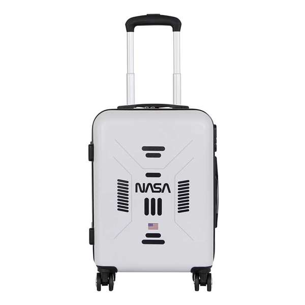 Karactermania Maleta cabina nasa abs 4r Spaceship, Valise cabine rigide 4 roues, 55x38x20 cm, Matériaux ABS et Polyester, Blanc